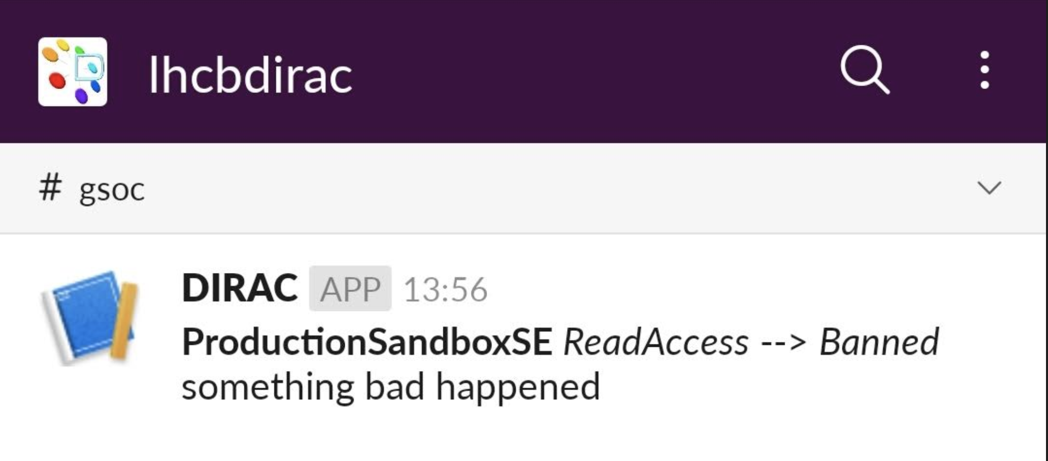 DIRAC notifications on Slack